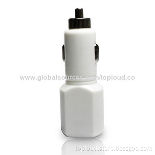 Car Charger, Dual USB, 12-24V DC, 5V/2.1A